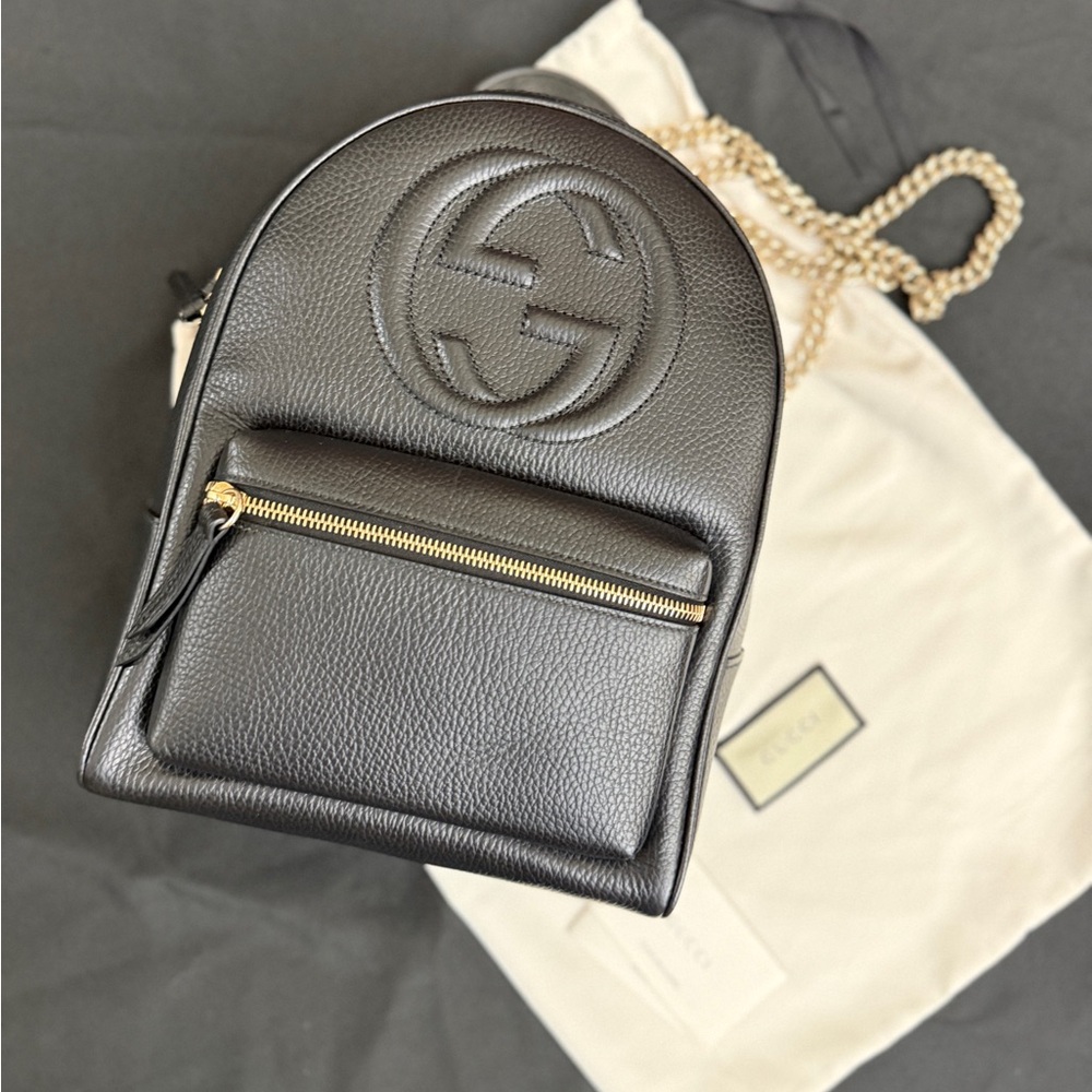 Gucci Black Leather Soho Backpack